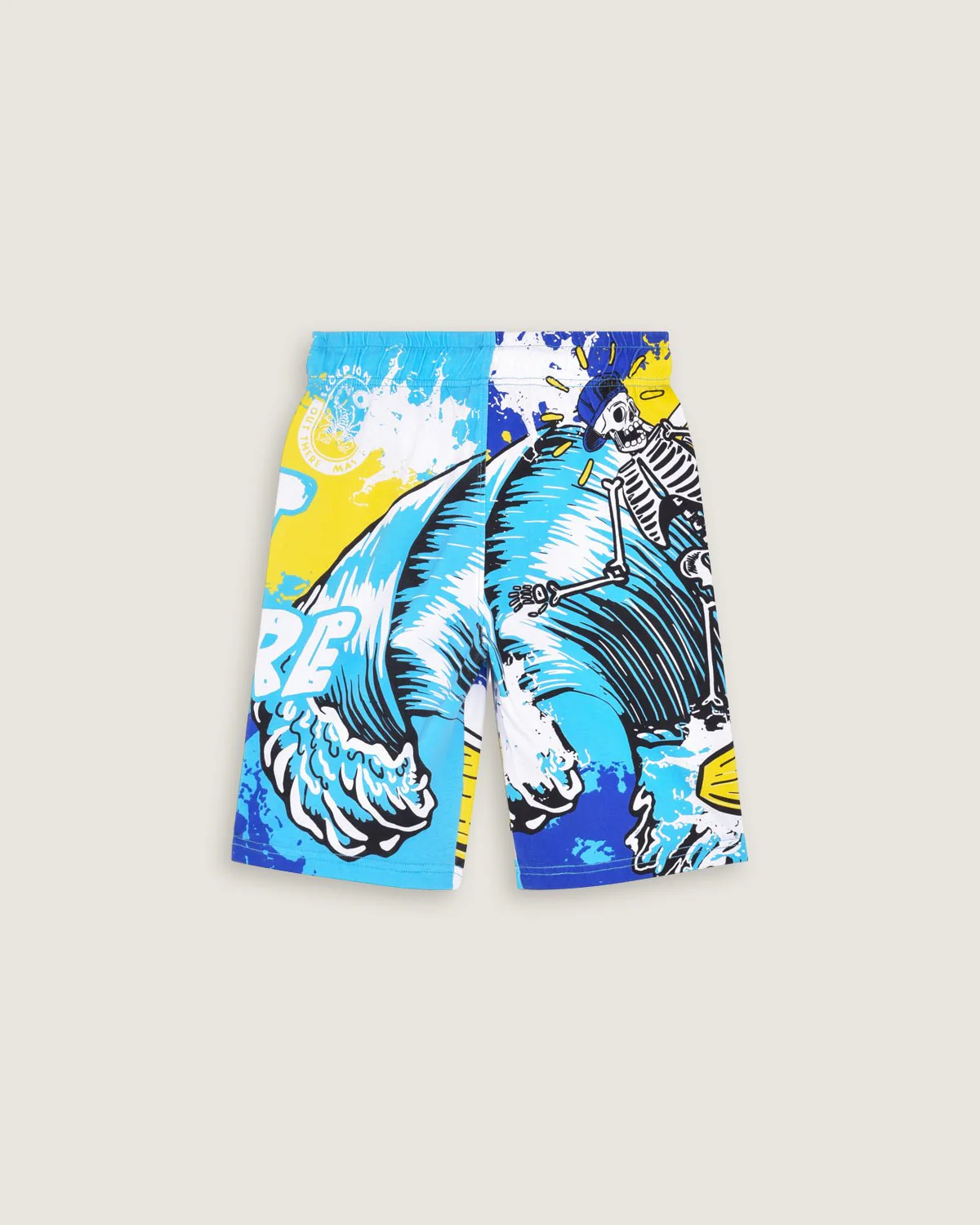 Bambino | Bermuda School Of Surf Color Turchese In 100% Cotone Con Stampa "Out There Mas Fina" - Image 2