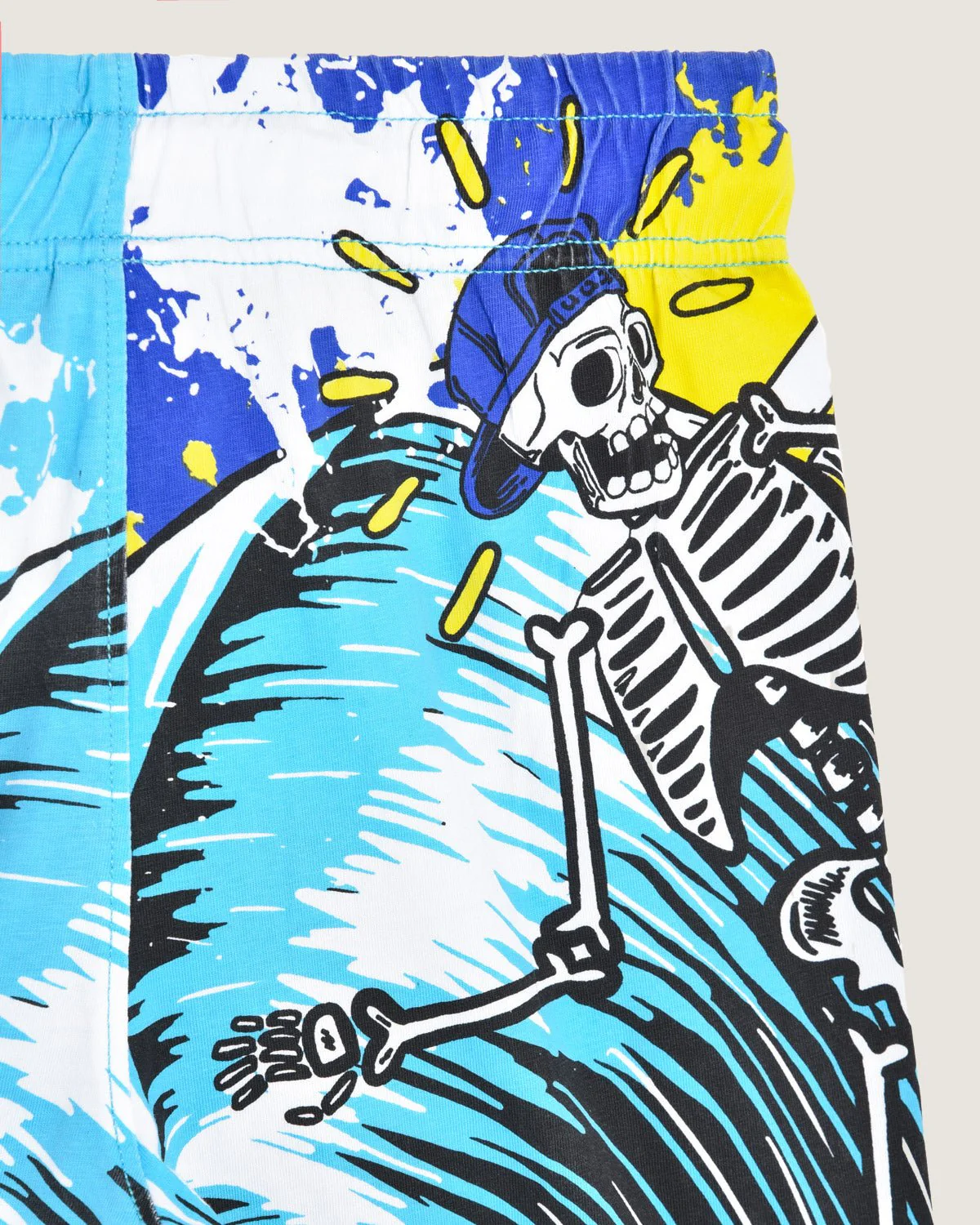 Bambino | Bermuda School Of Surf Color Turchese In 100% Cotone Con Stampa "Out There Mas Fina" - Image 4