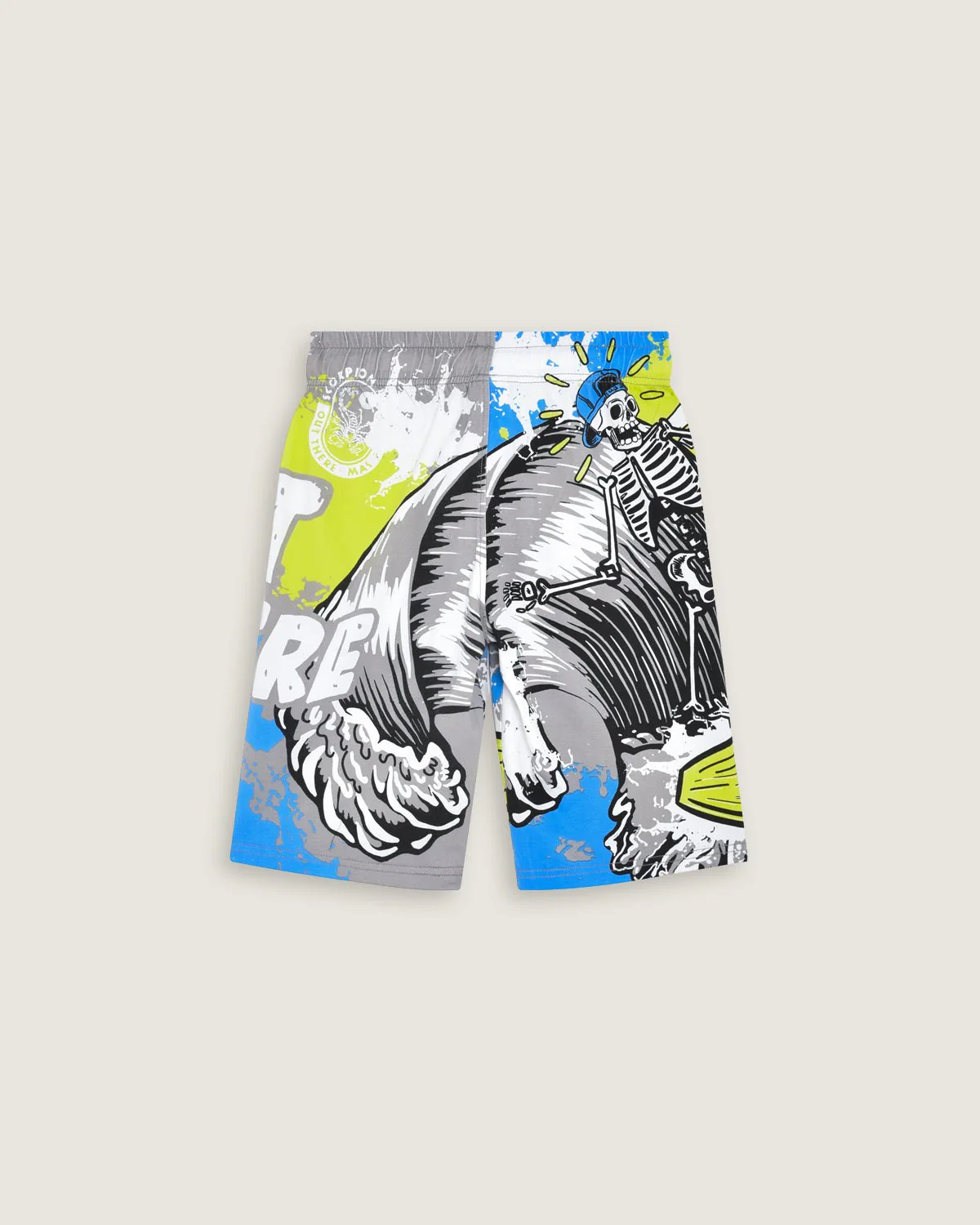 Bambino | Bermuda School Of Surf Color Carbone In 100% Cotone Con Stampa "Out There Mas Fina" - Image 2