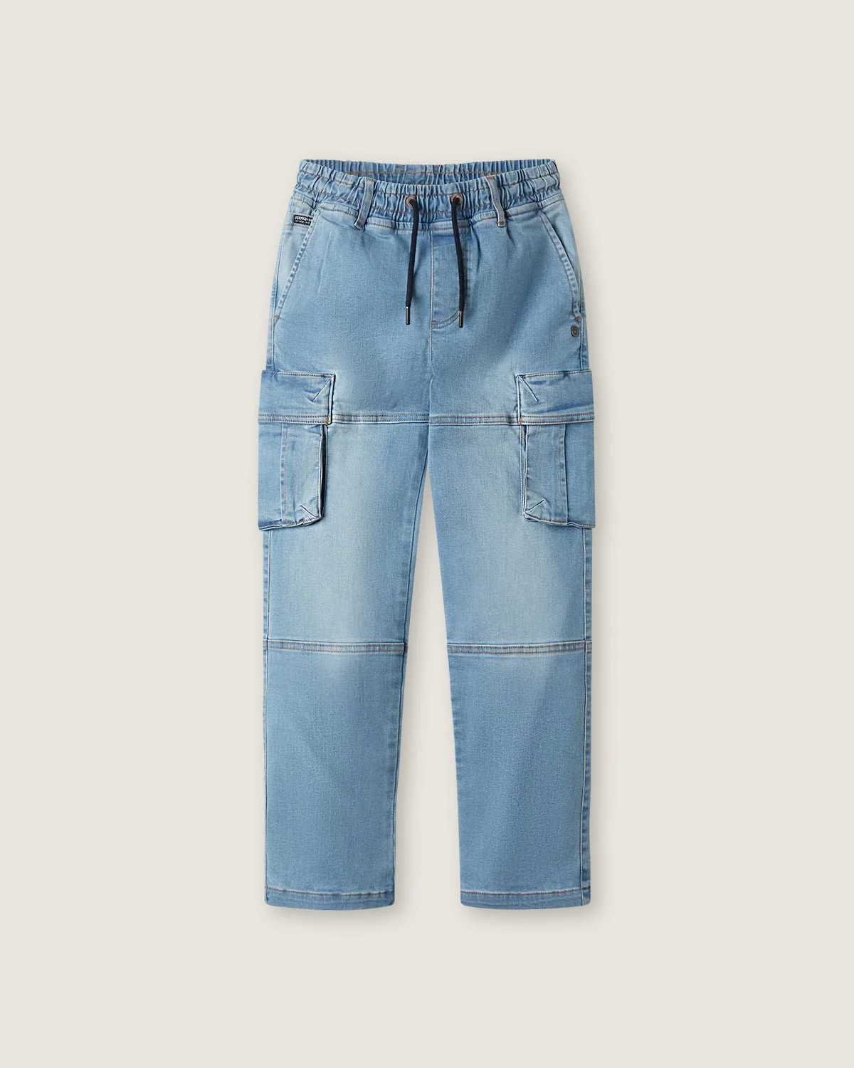Pantaloni jogger cargo in denim bambino