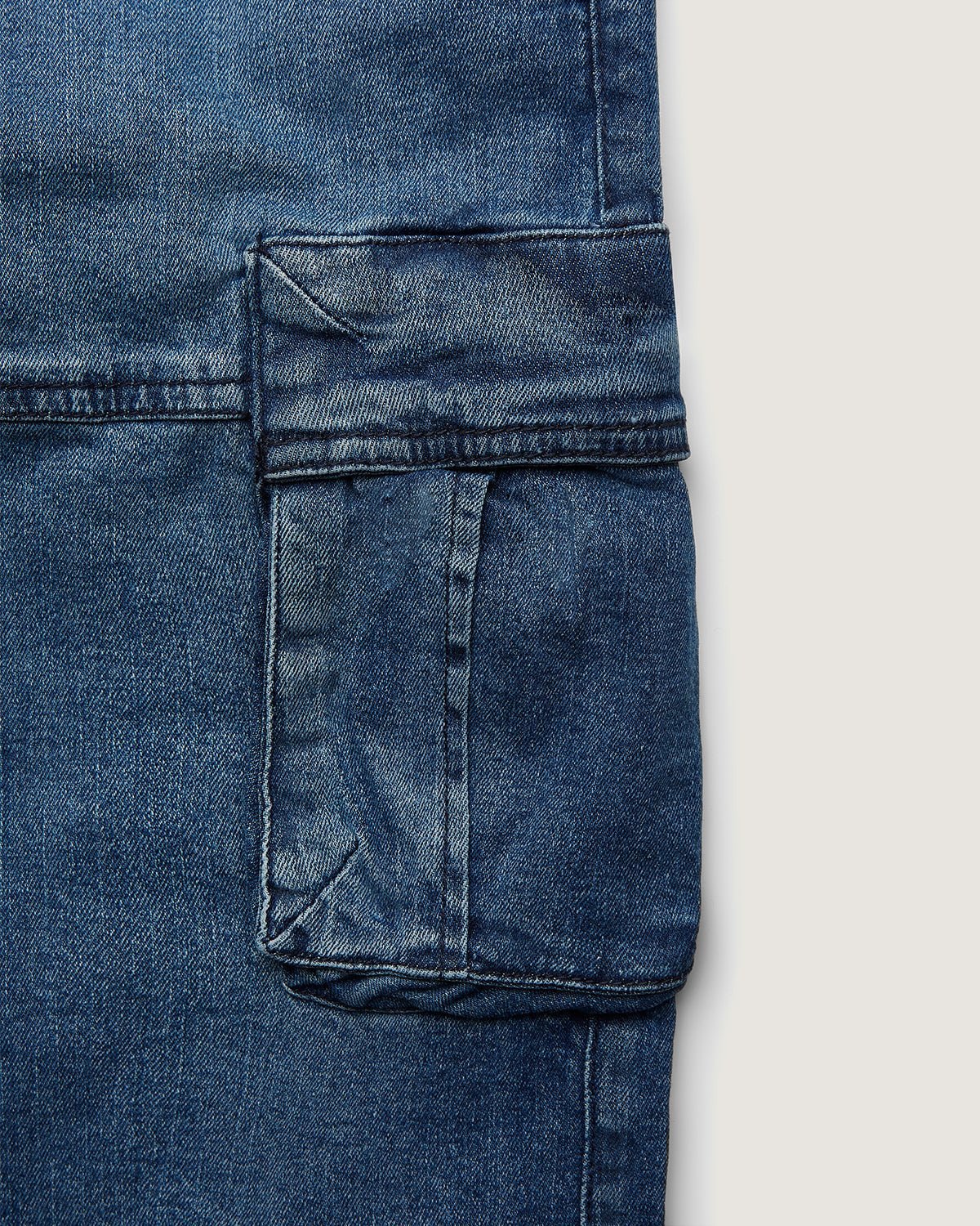 Pantaloni jogger cargo in denim bambino - Image 3