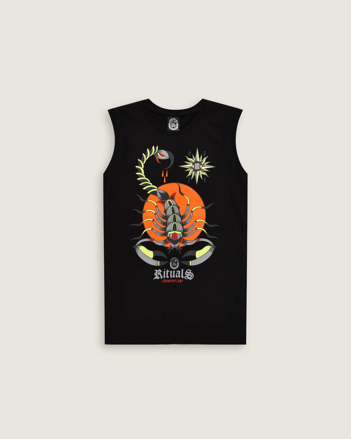 Bambino | T-Shirt Nera Senza Maniche Con Stampa Printastic "Venomous Scorpion"