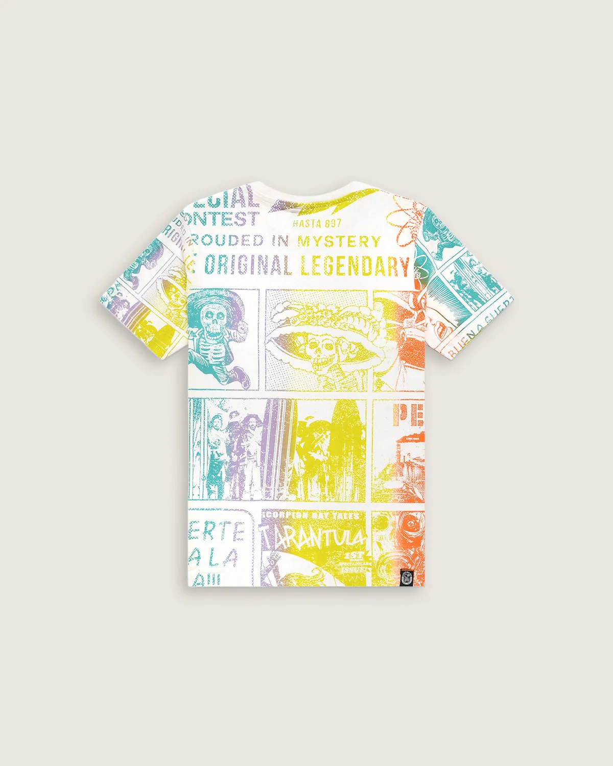 Bambino | T-Shirt Travelling With Dad Color Bianco In 100% Cotone Con Stampa Vignette E Motivo Rainbow - Image 2