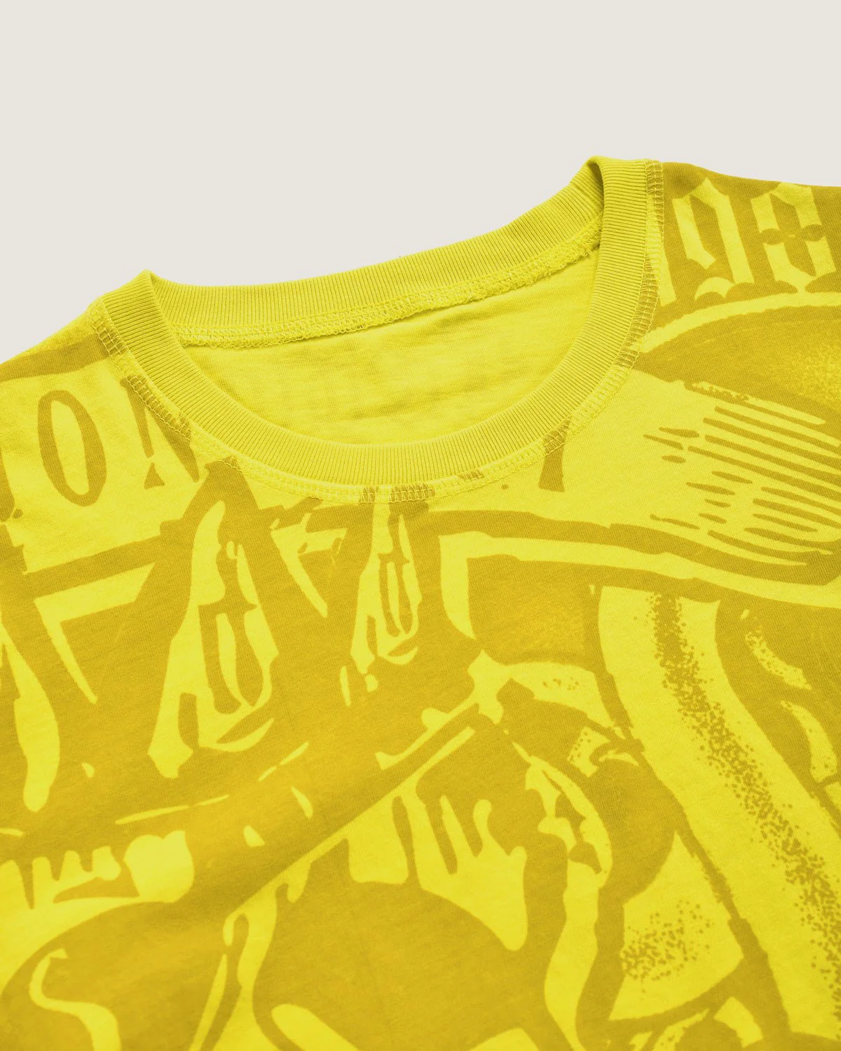 Bambino | T-Shirt Double-Face Color Giallo Acido 100% Cotone Con Stampa All-Over "King Skull" - Image 5