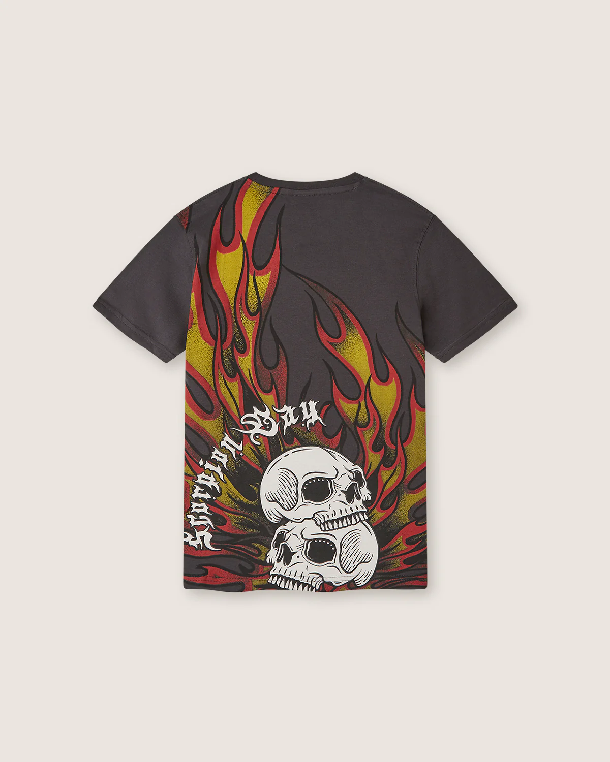 T-shirt stampata "Skulls on fire" bambino