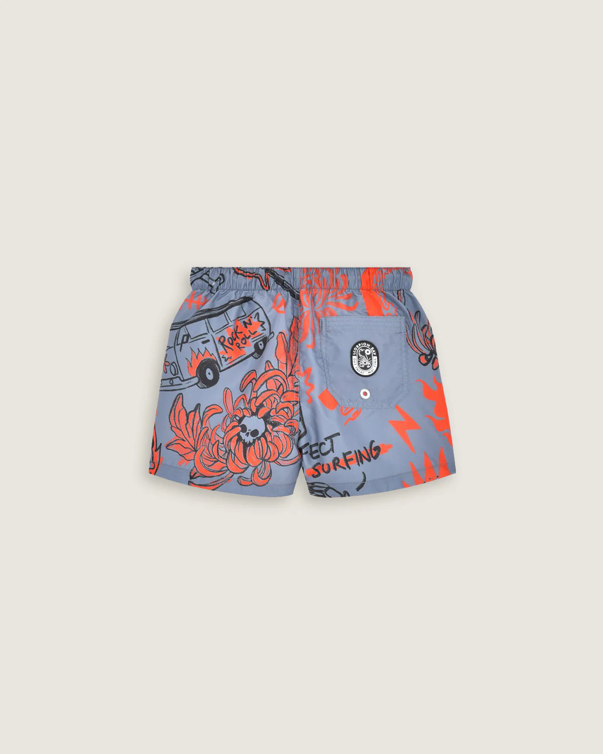 Bambino | Costume Volley Antracite Con Stampa All-Over "Sketched Skull" - Image 2