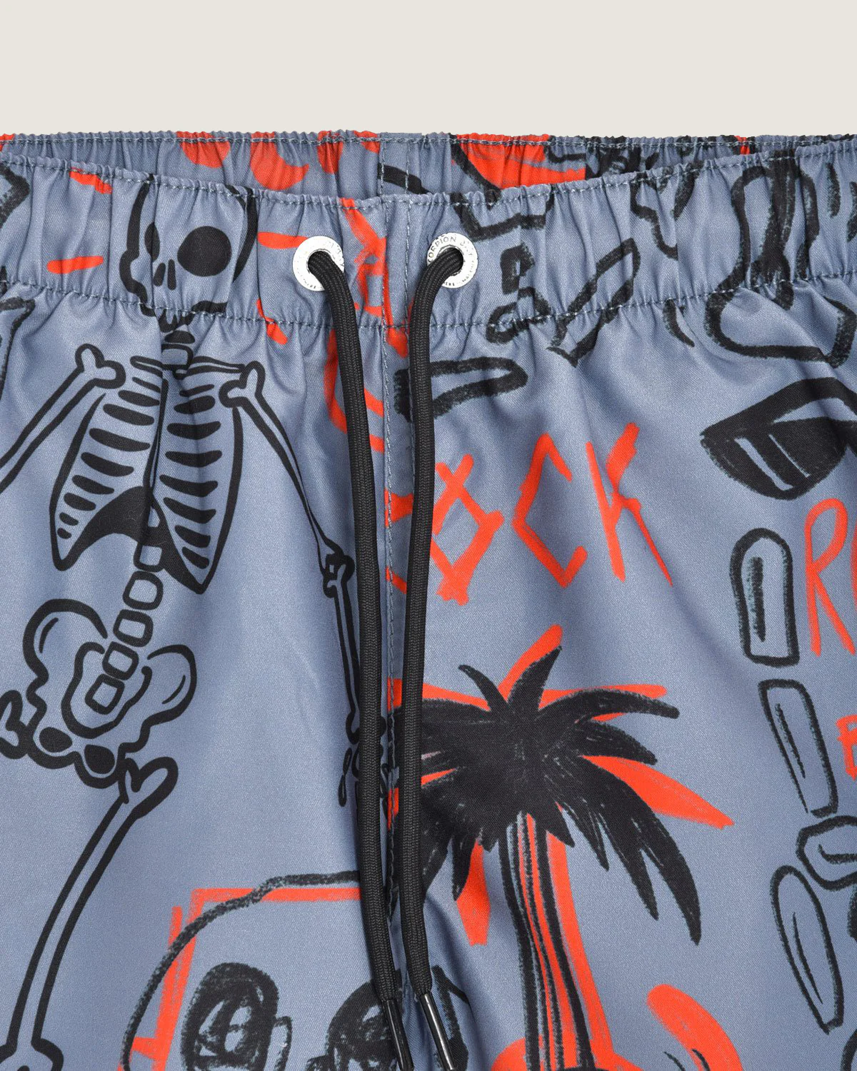 Bambino | Costume Volley Antracite Con Stampa All-Over "Sketched Skull" - Image 4