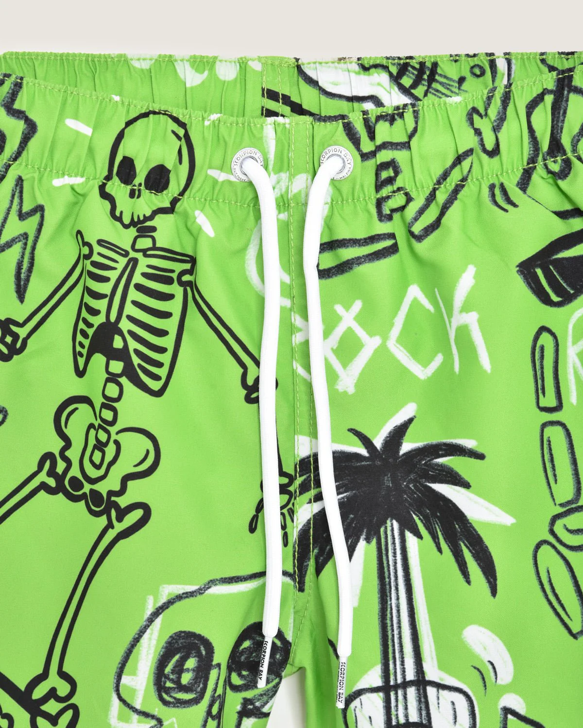 Bambino | Costume Volley Verde Con Stampa All-Over "Sketched Skull" - Image 3