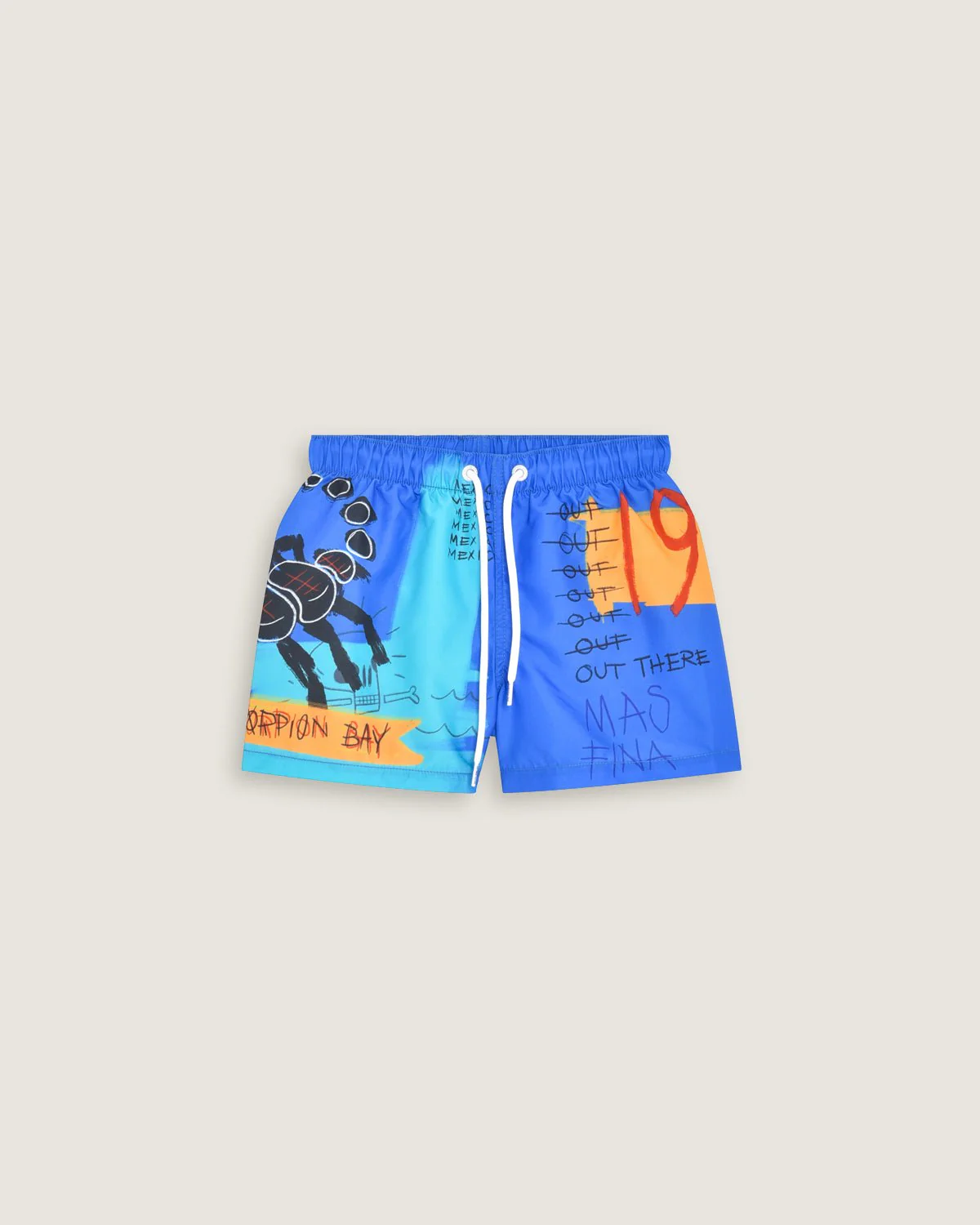 Bambino | Costume Volley Turchese Con Stampa "Sketched Scorpion"
