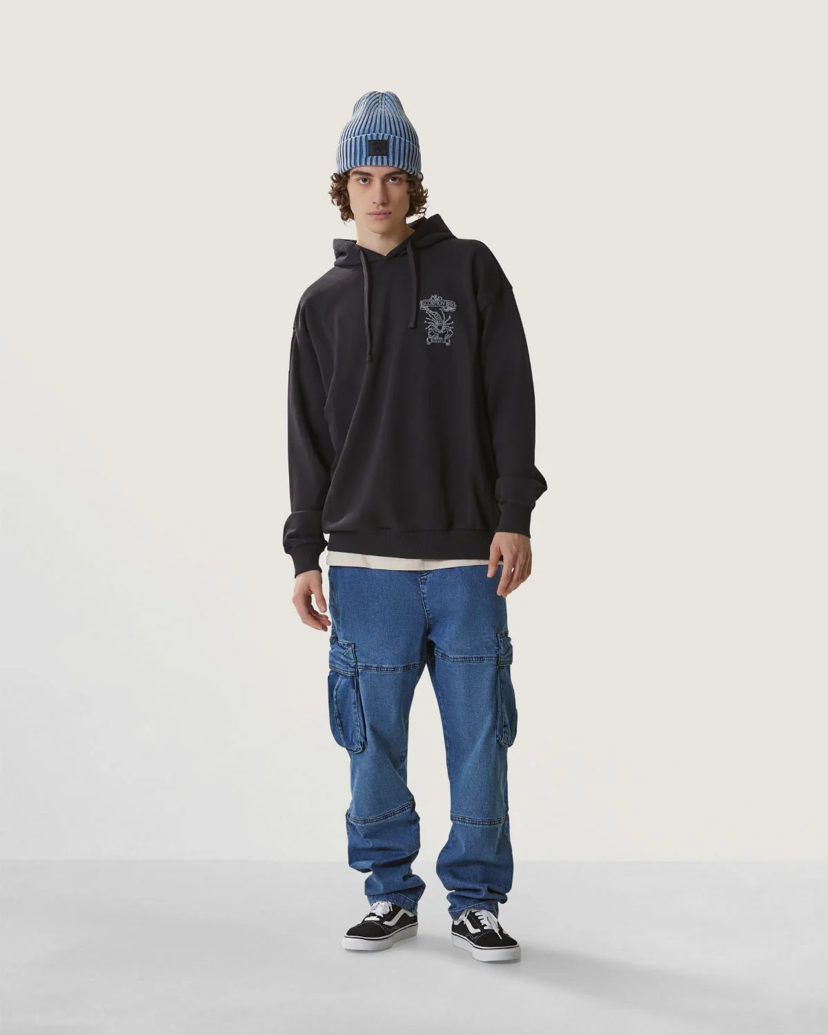Pantaloni jogger cargo in denim uomo - Image 4