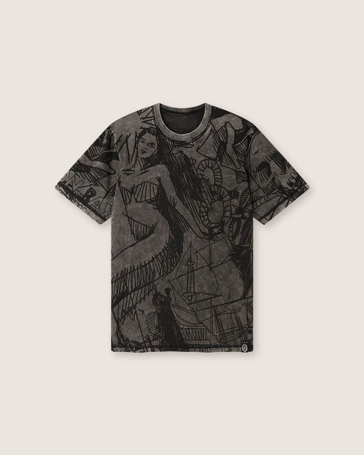 T-shirt stampata Double Face "Siren" uomo