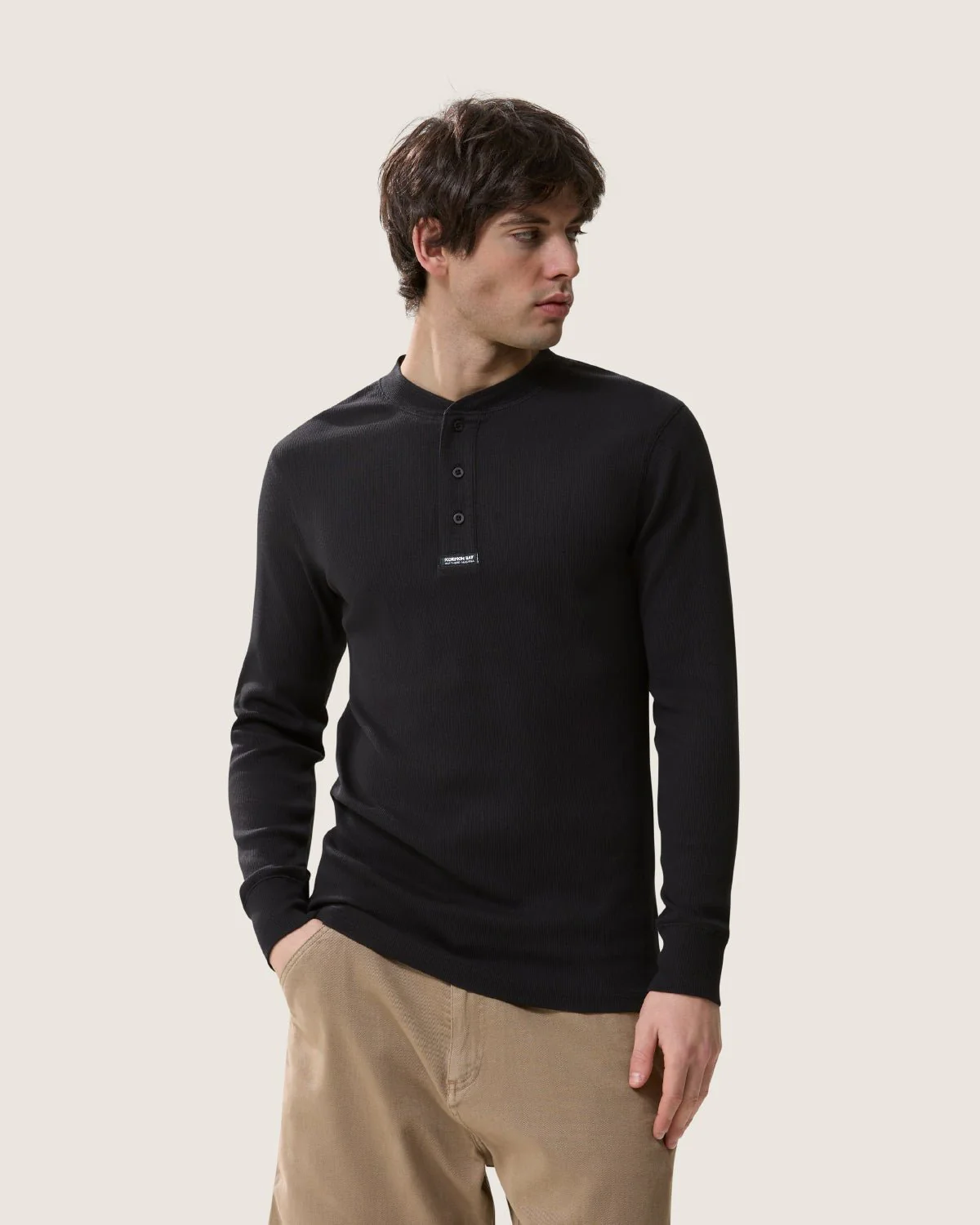 T-shirt serafino "Essential" a maniche lunghe uomo - Image 2