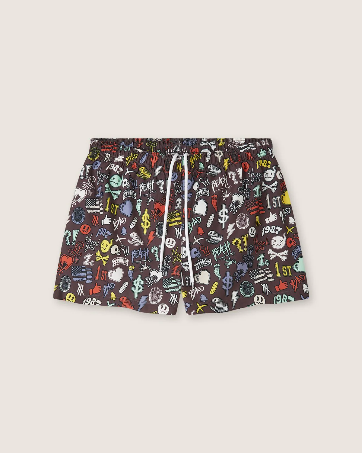 Costume volley con stampa "Stickers" uomo